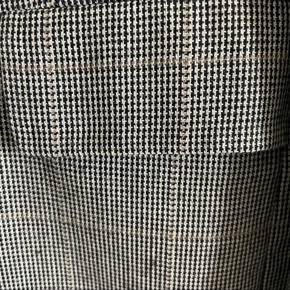 Hickey Freeman Men Silk Wool 2-button Houndstooth Suit Jacket Blazer Tan Black - Picture 3 of 8